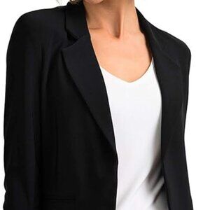 Joseph Riboff Classic Black Blazer with Lapels and Open Front